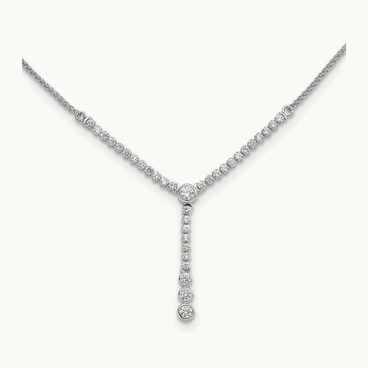 Adjust Tennis Style Bolo Necklace, 1.00 ct tw Lab-Grown Diamond