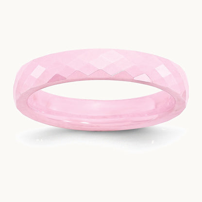 Chisel Ceramic Pink 4mm Faceted Polished Band