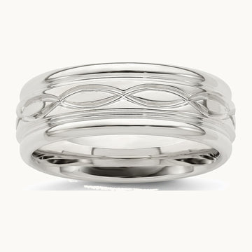 Sterling Silver 7mm Polished Intertwined Band