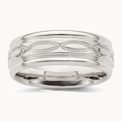 Sterling Silver 7mm Polished Intertwined Band