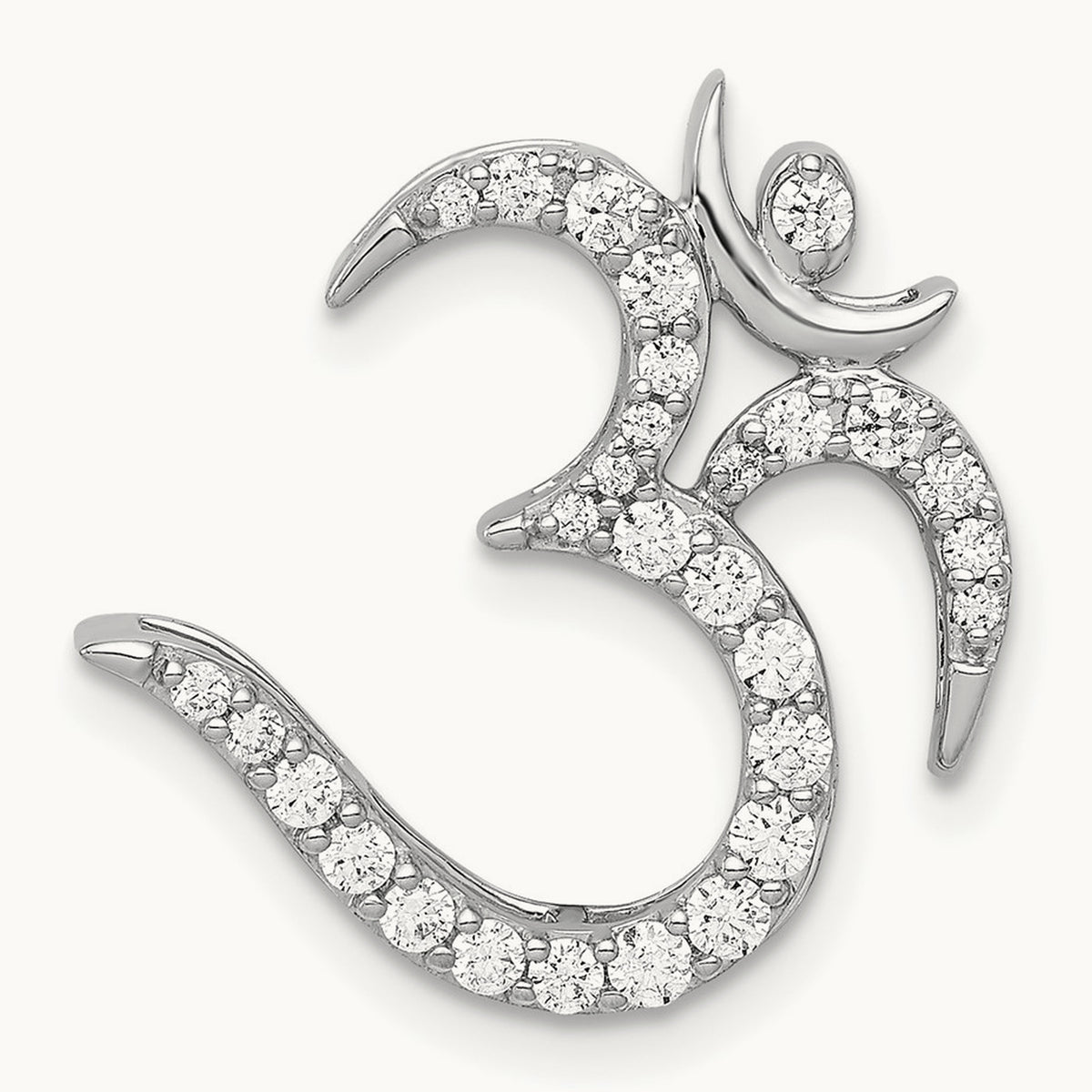 3/8ct. Diamond Om Symbol Chain Slide, 14K White Gold