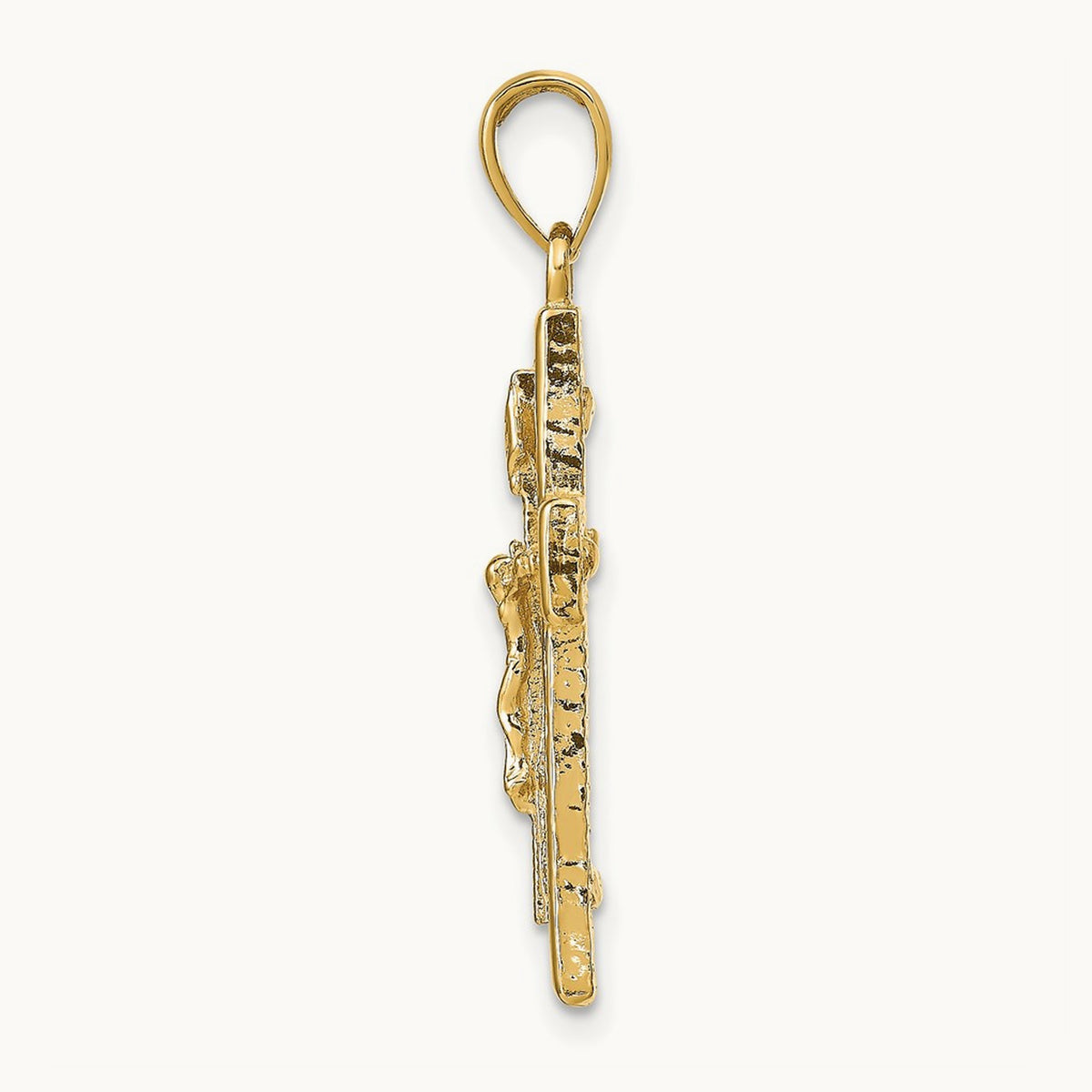 Polished Crucifix Pendant, 14K
