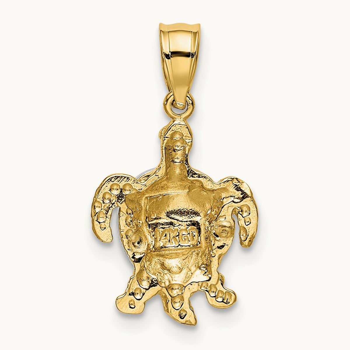 Turtle Charm, 14K Two-tone Gold