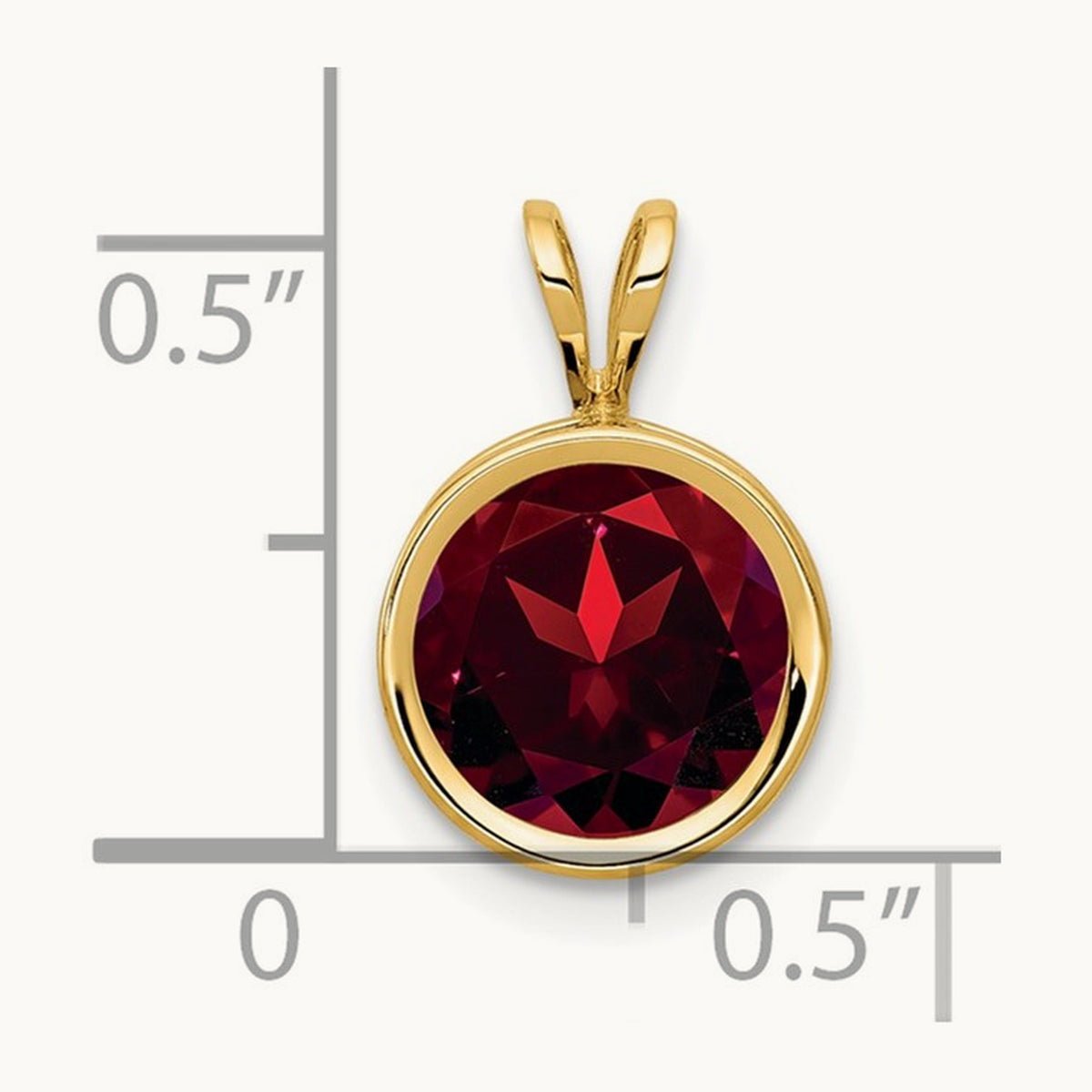 Garnet bezel pendant — 8mm