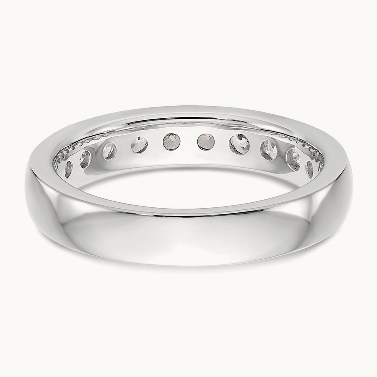 10-Stone Diamond Channel Band, 14K White Gold