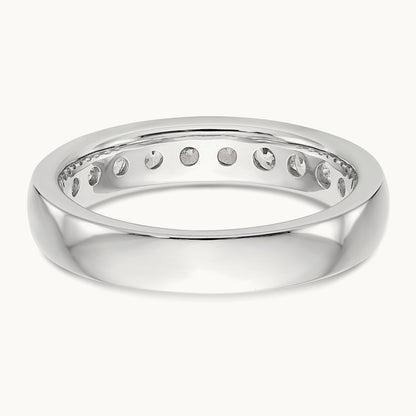 10-Stone Diamond Channel Band, 14K White Gold