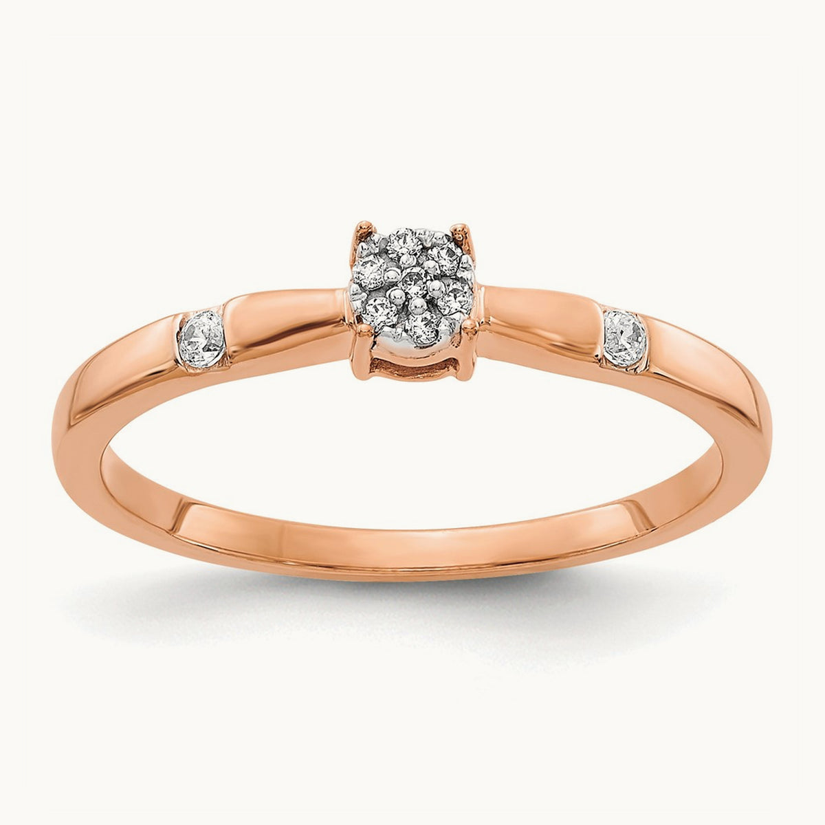 Diamond Cluster Ring — 14K Rose Gold
