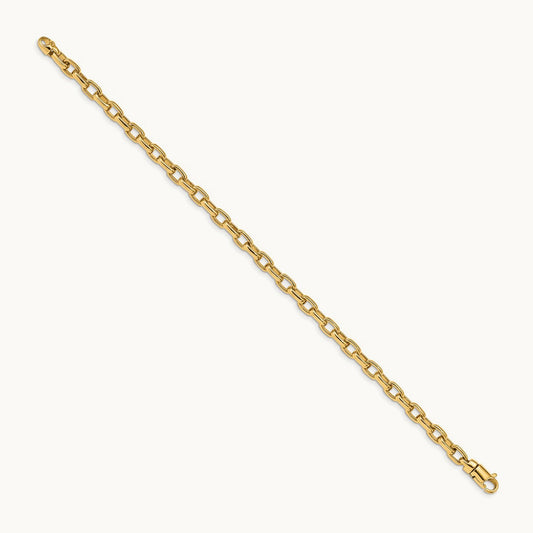 Hand Polished Fancy Link Bracelet, 5.0mm, 14K