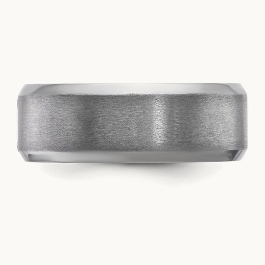 Tantalum Brushed and Polished Beveled Edge Band, 8mm