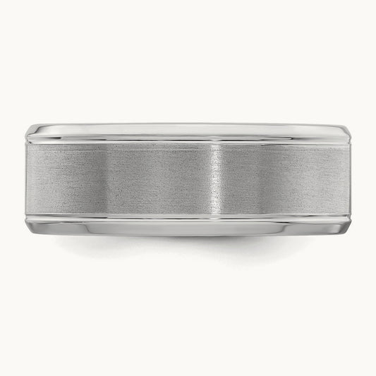 Rhodium-plated Brushed Fancy Band — photo set