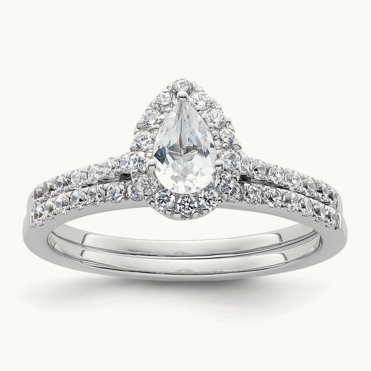 Pear Halo Semi-Mount Engagement Ring, 0.25 ct tw — 2/7 ct, 14K White Gold