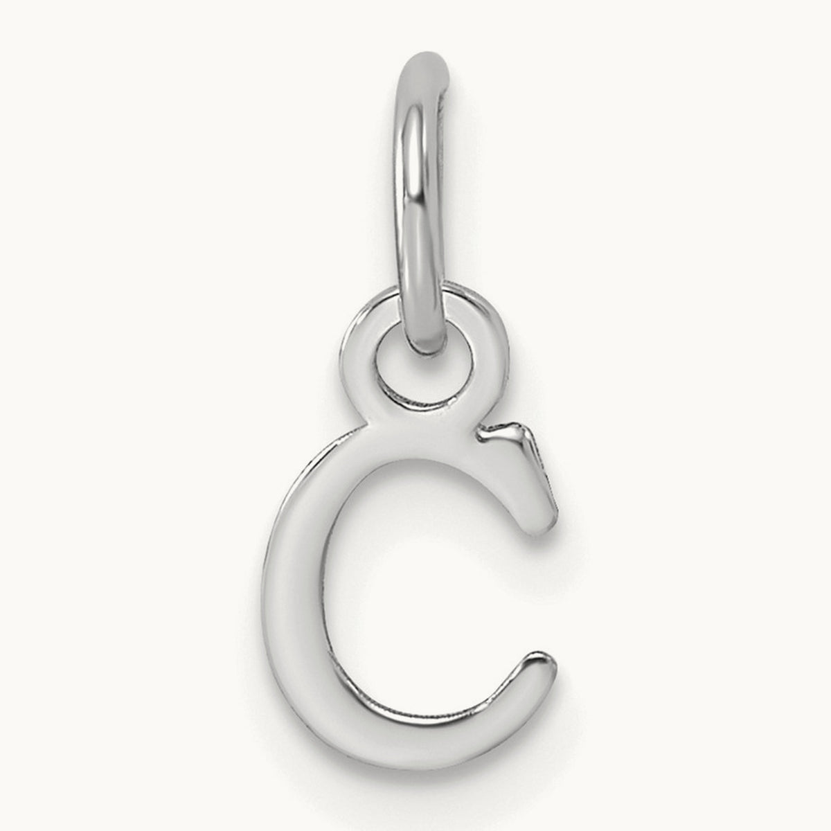 Cutout Letter C Initial Pendant, 14K White Gold