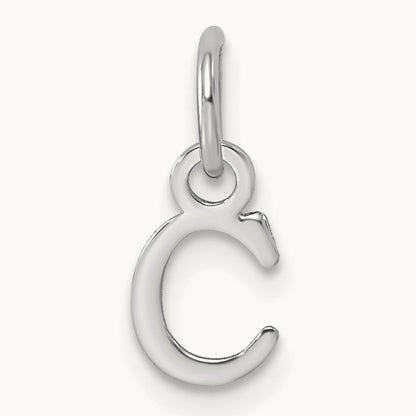Cutout Letter C Initial Pendant, 14K White Gold