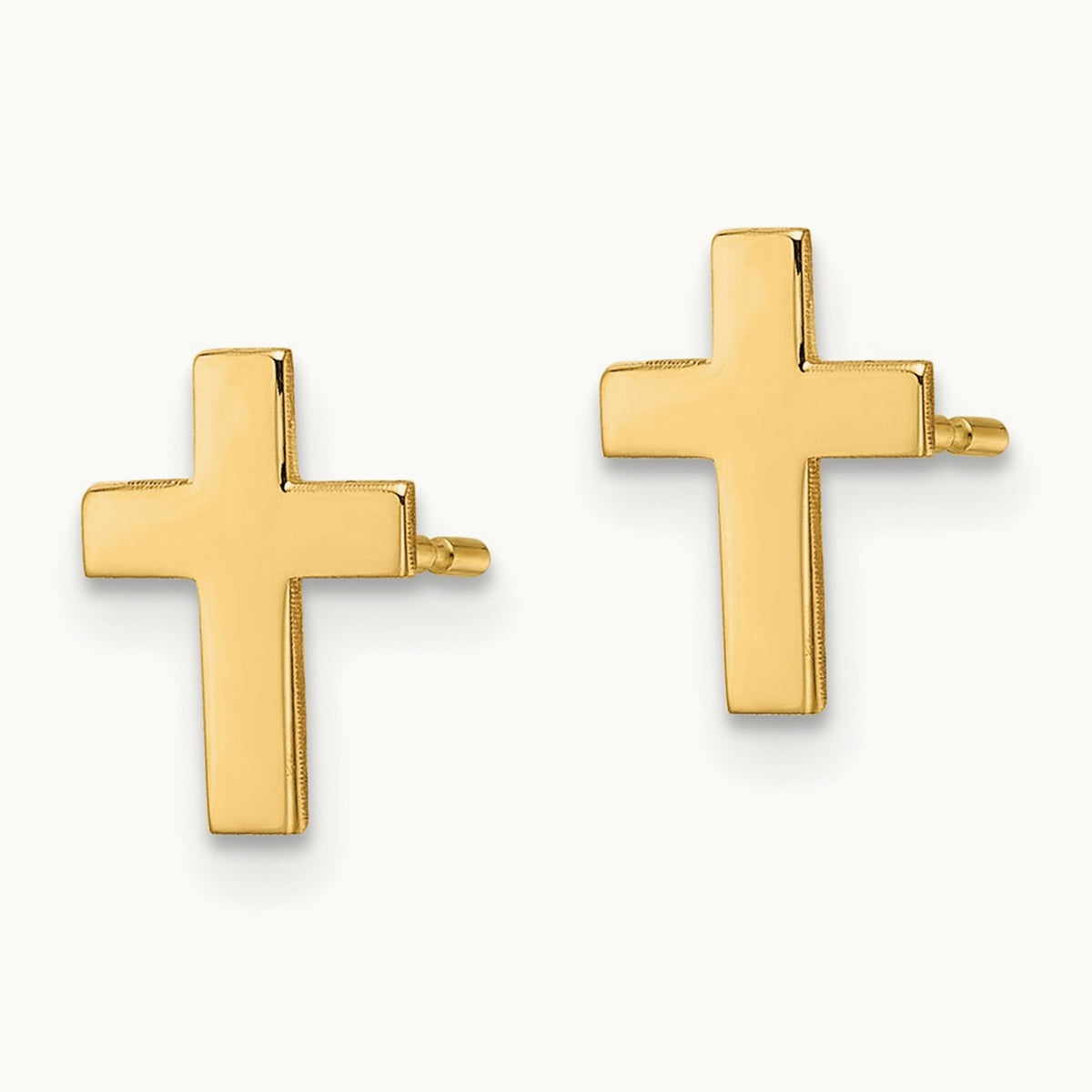 Polished Cross Earrings — 9mm