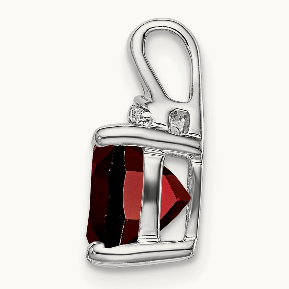 Cushion Garnet and Diamond Pendant — photo set