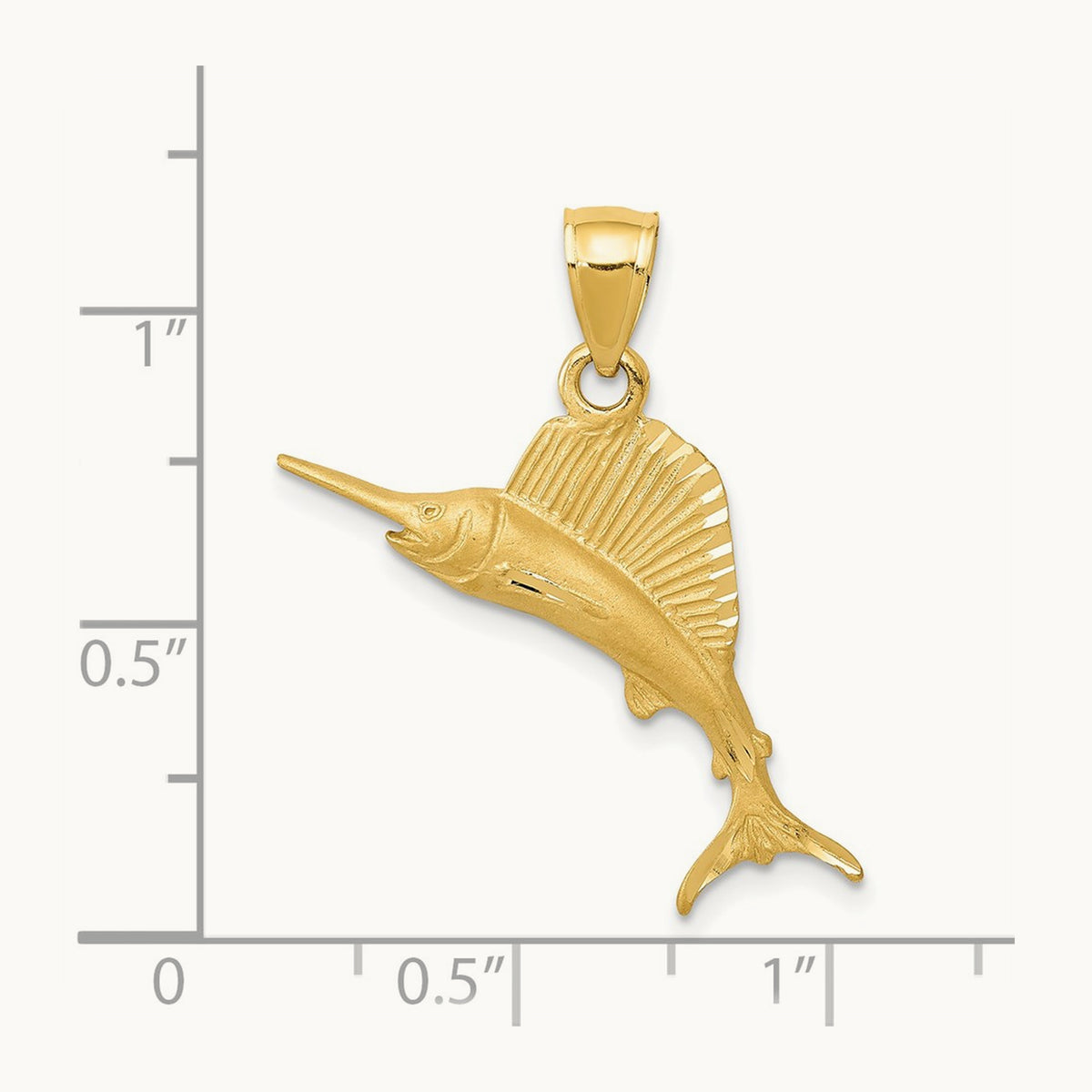 Sailfish Pendant, 14K