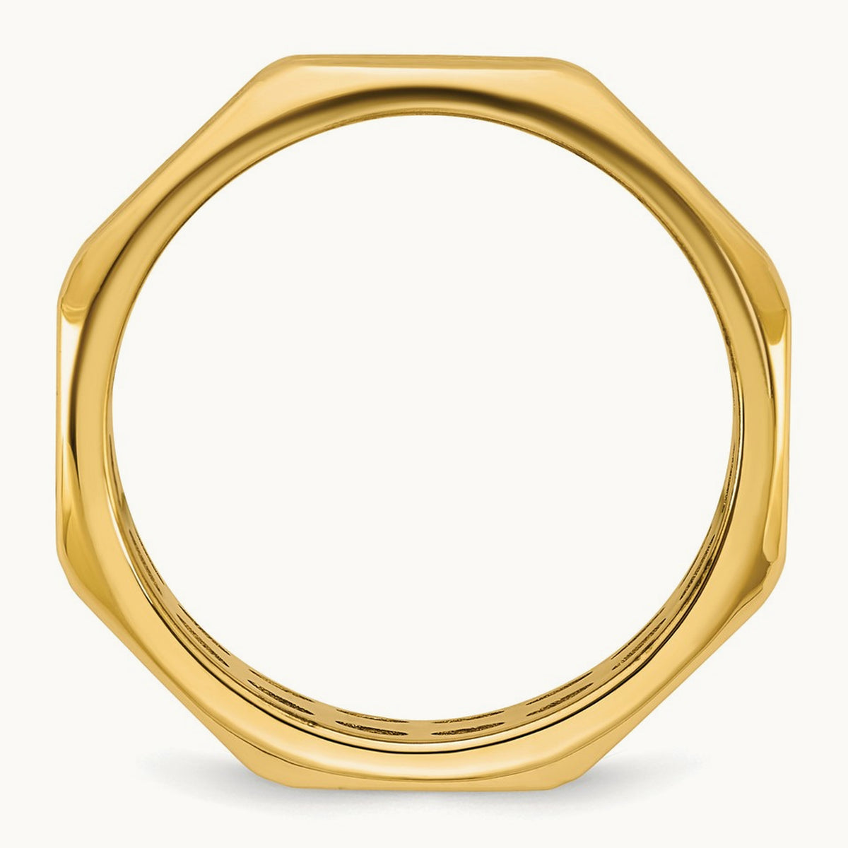 IB Goodman Men's Satin Octagonal Ring, 7.7mm, 14K Gold — 14K Yellow Gold