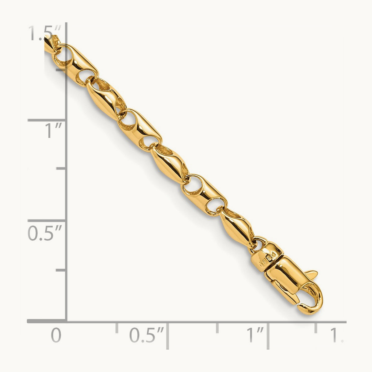 Fancy Link Bracelet, 3.1mm, 14K