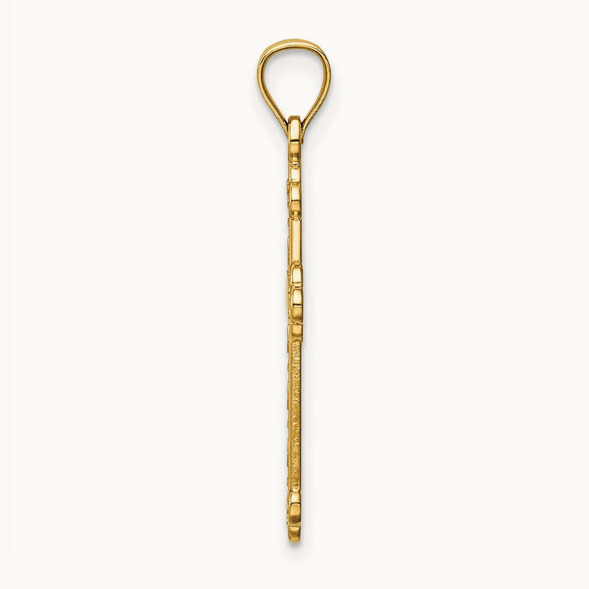 Satin and Polished Faith Cross Pendant, 14K