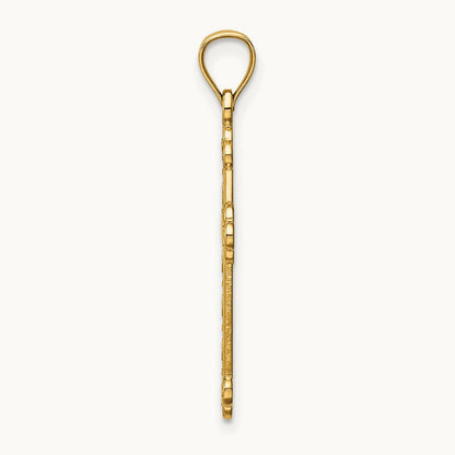 Satin and Polished Faith Cross Pendant, 14K