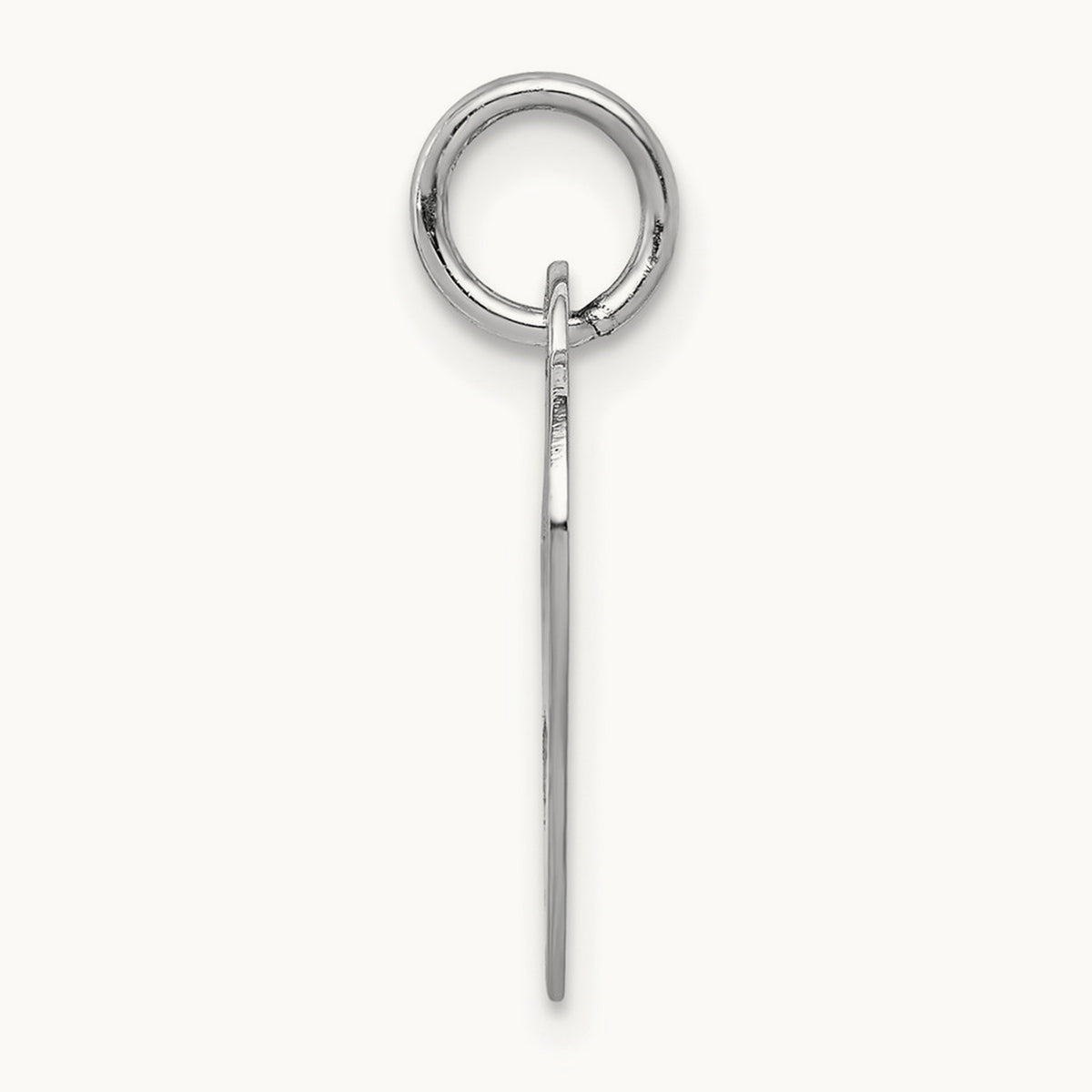 Plain .018 Gauge Engraveable Heart Disc Charm — 14K White Gold, 21mm