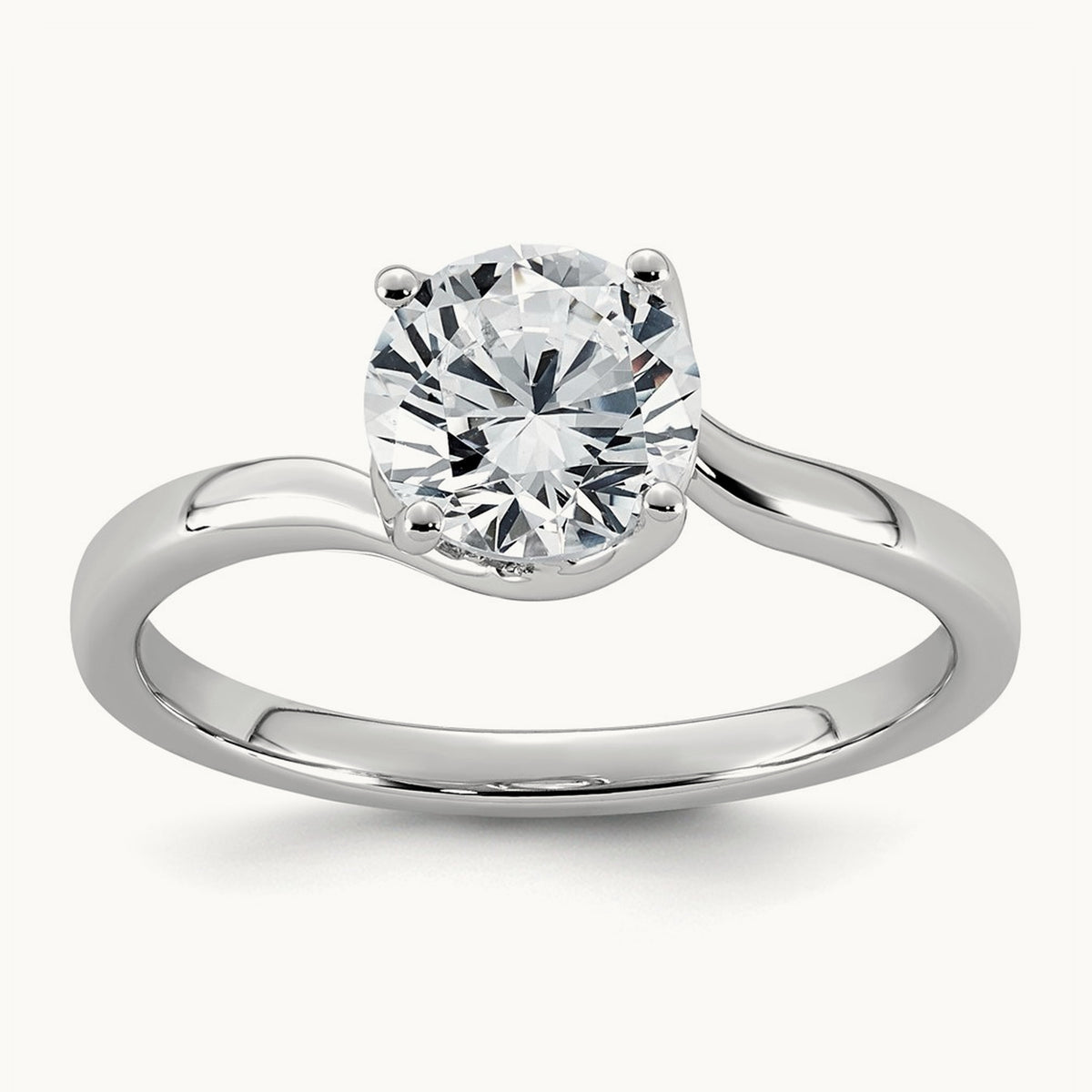 Round Center Twist Ring, 1.00 ct tw Lab-Grown Diamond
