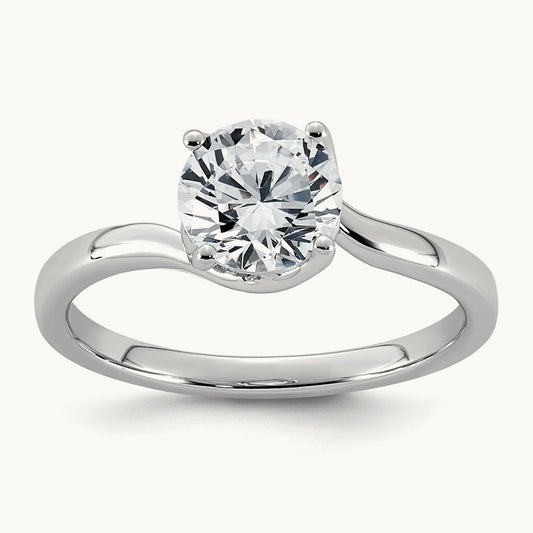 Round Center Twist Ring, 1.00 ct tw Lab-Grown Diamond