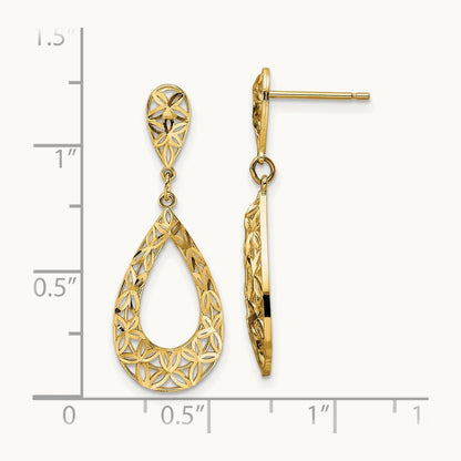 D/C Dangle Post Earrings, 14K