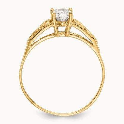Madi K Synthetic White Spinel Ring, 14K