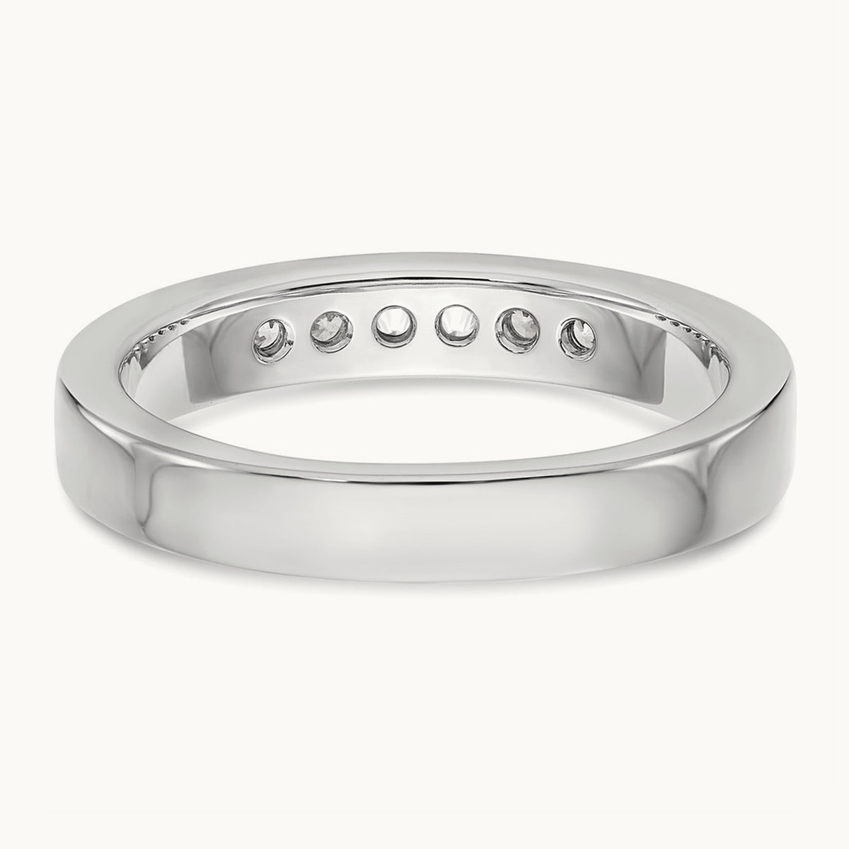 6-Stone Diamond Channel Band, 14K White Gold