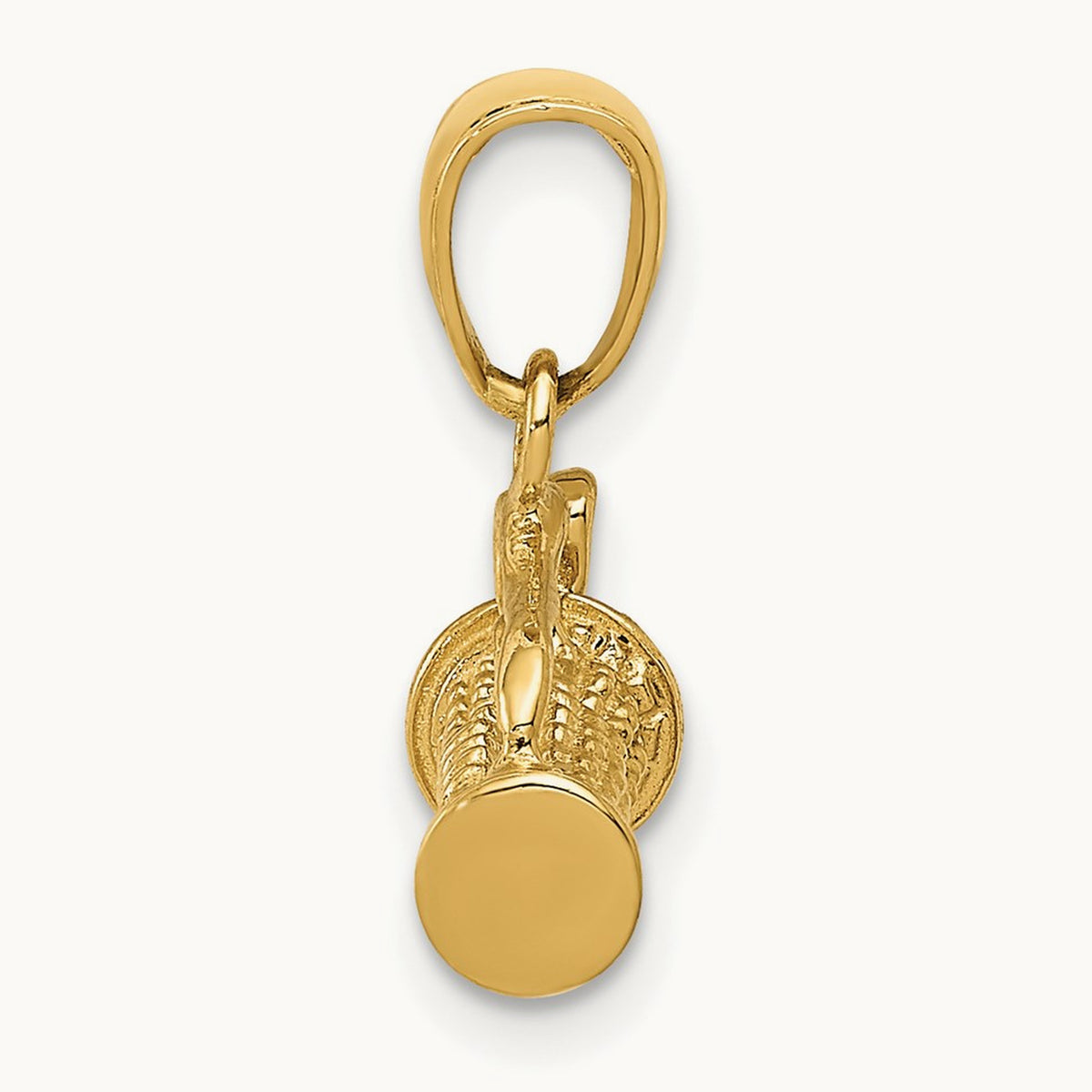 Solid Polished 3-D Golf Bag With Clubs Charm, 14K