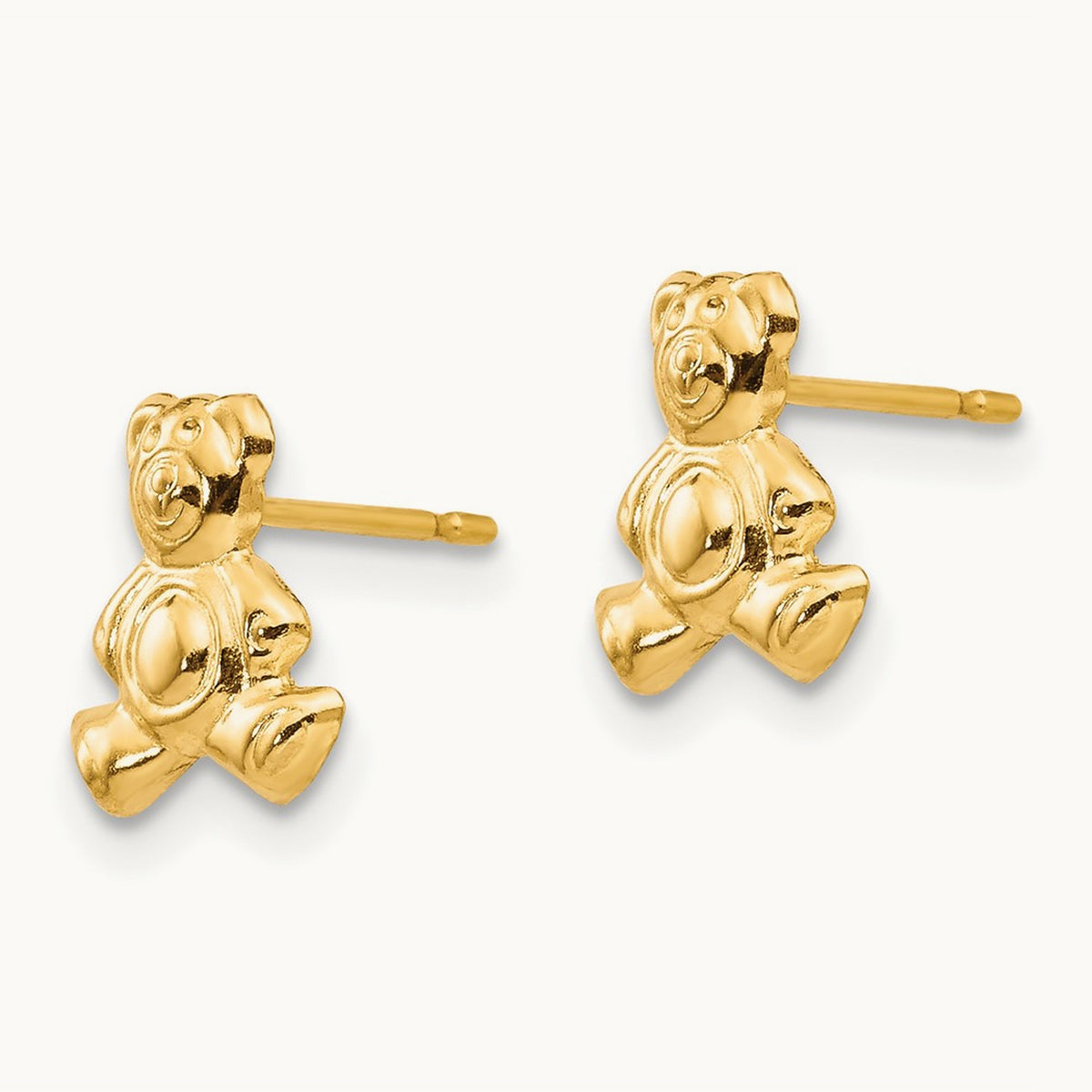 Teddy Bear Post Earrings — 10mm