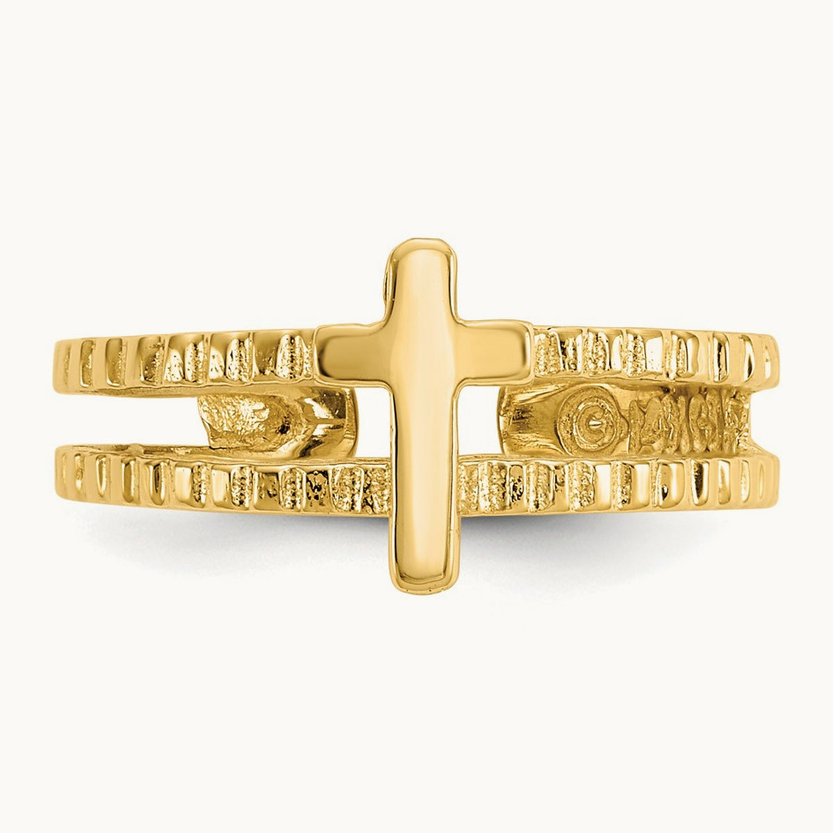 Cross Toe Ring, 14K