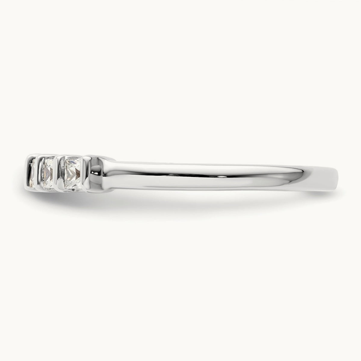 Bar-Set Princess-Cut 5-Stone Band — 1/4 ct, 7