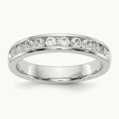 10- Stone Ladies Band Mounting, 2.4mm, 14K White Gold