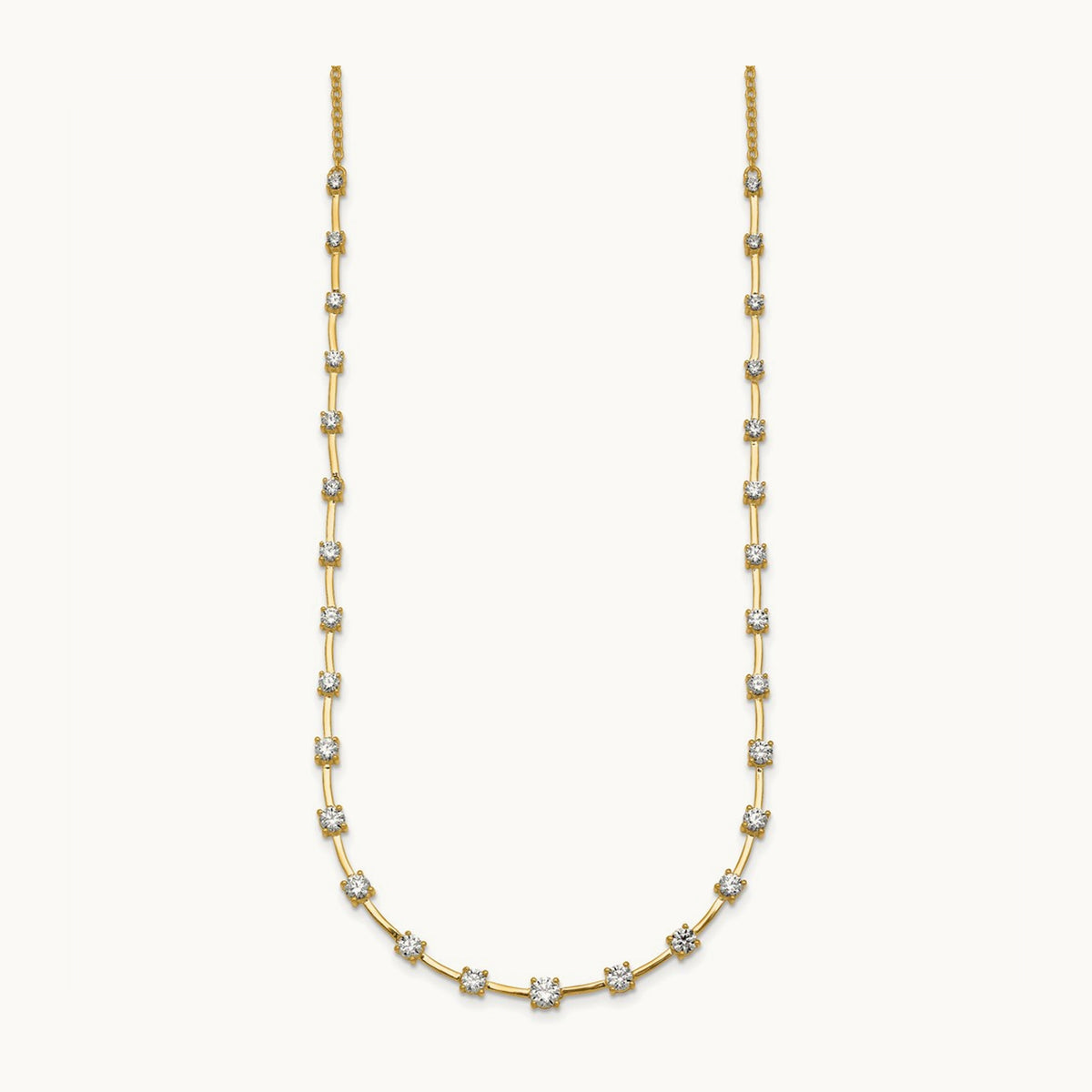 Fashion Tennis Necklace, 2.00 ct tw Lab-Grown Diamond — 14K Yellow Gold