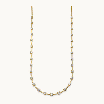 Fashion Tennis Necklace, 2.00 ct tw Lab-Grown Diamond — 14K Yellow Gold