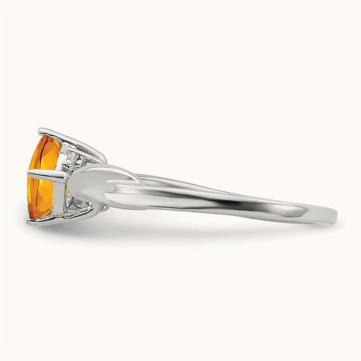 Cushion Citrine and Diamond Ring — photo set