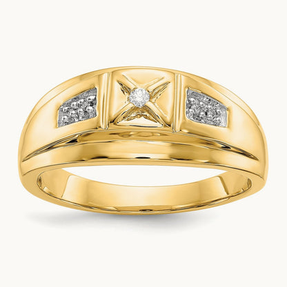 Diamond Mens Ring, 14K with Rhodium