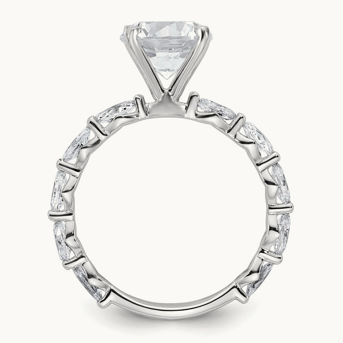 Round Semi-Mount Engagement Ring — 14K White Gold, 7