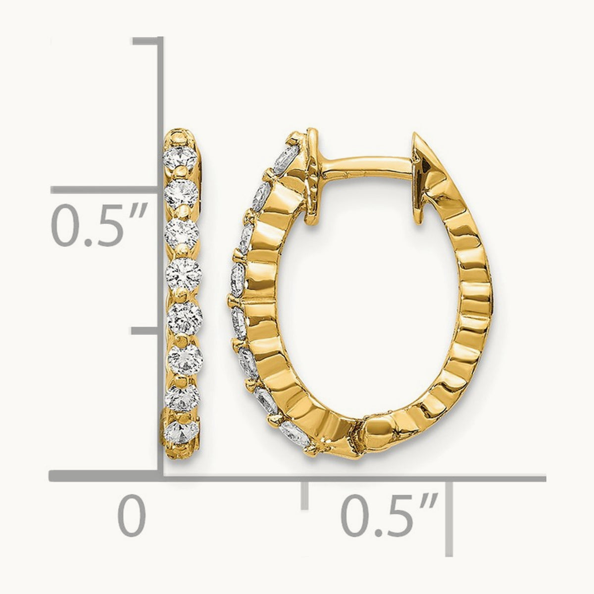 AA Diamond Hinged Hoop Earrings, 14K