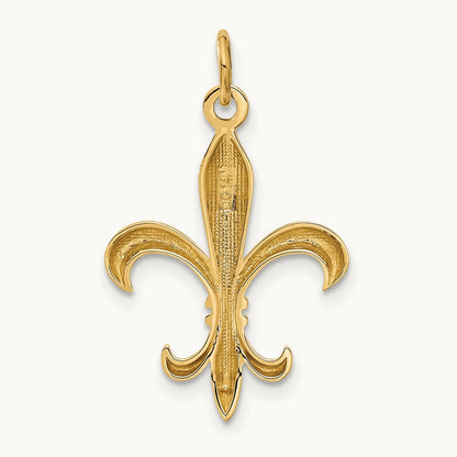 Hollow Fleur De Lis Charm — 14K Yellow Gold