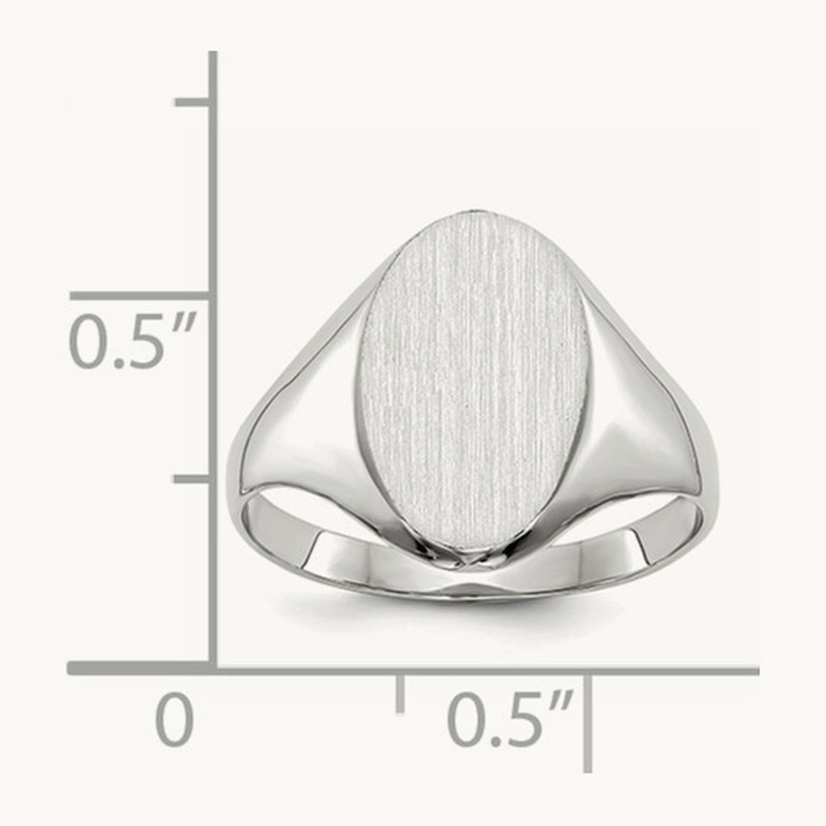 9.0x14. Closed Back Signet Ring, 0mm, 14K White Gold