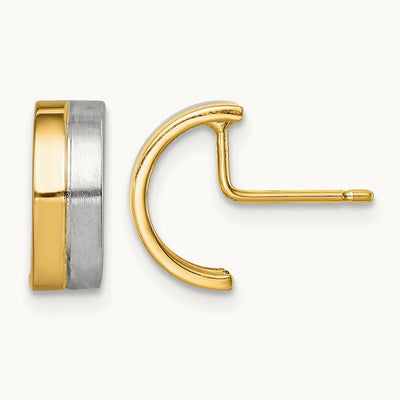 w/Rhodium Madi K Half Circle Post Earrings, 14K
