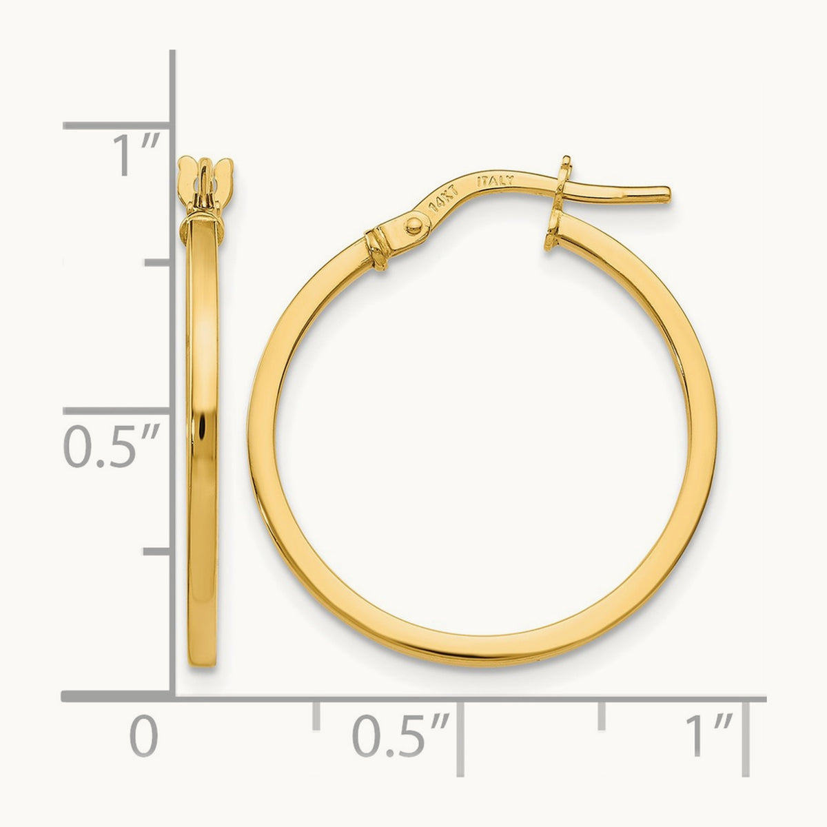 Polished Hoop Earrings, 14K — Leslie's