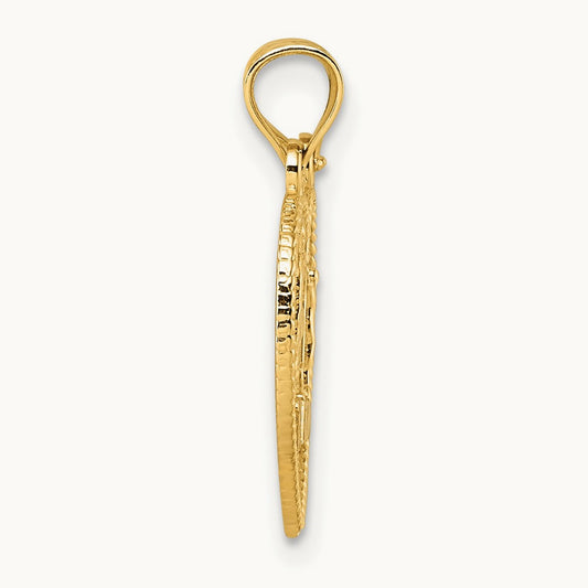 Polished Te Amo Spanish Religious Break-apart Heart Pendant, 14K
