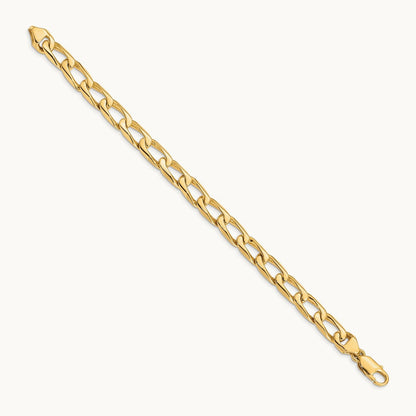 Hand-polished Open Link Bracelet, 8.5mm, 14K