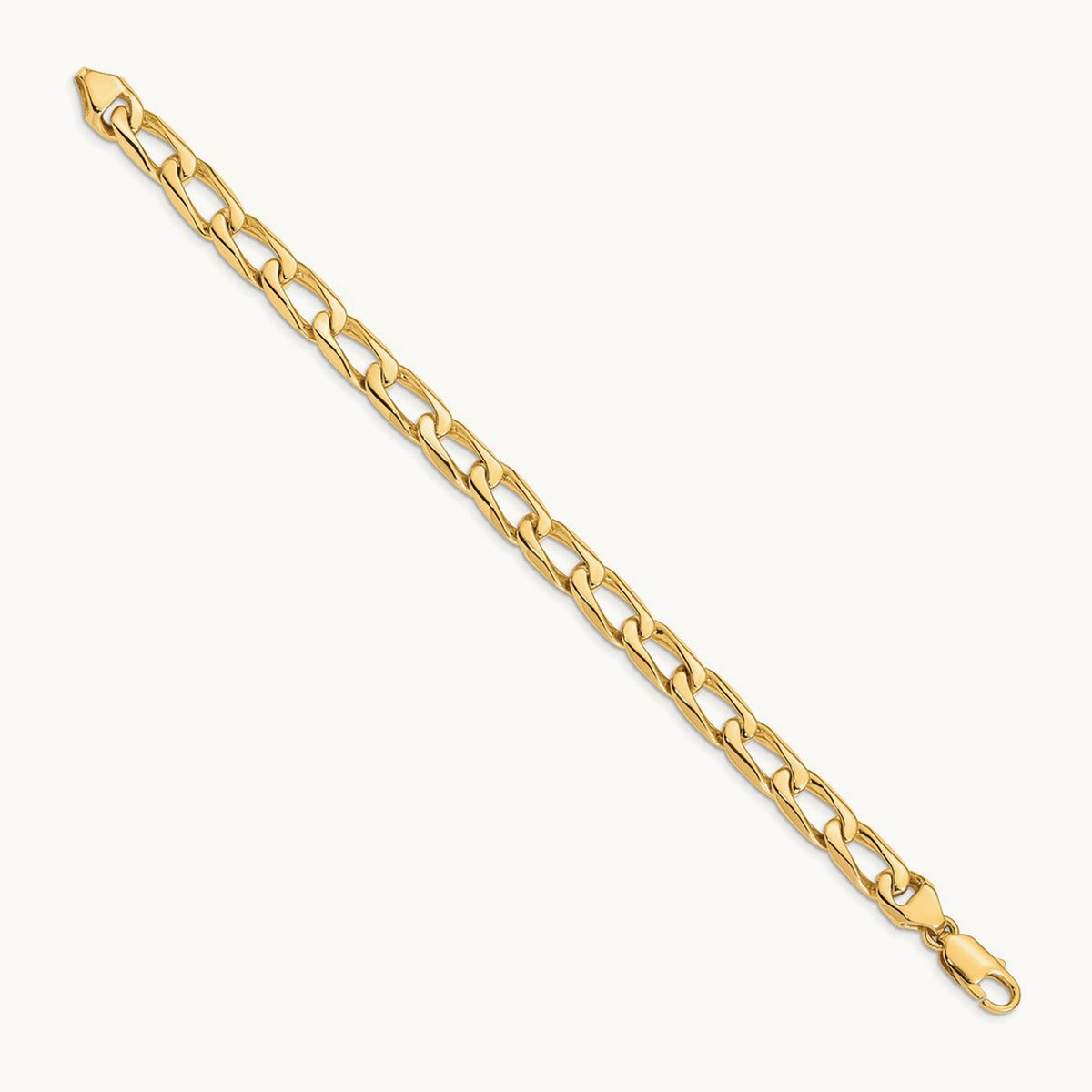Hand-polished Open Link Bracelet, 8.5mm, 14K