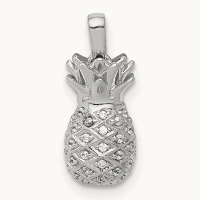 Diamond Pineapple Pendant, 14K White Gold