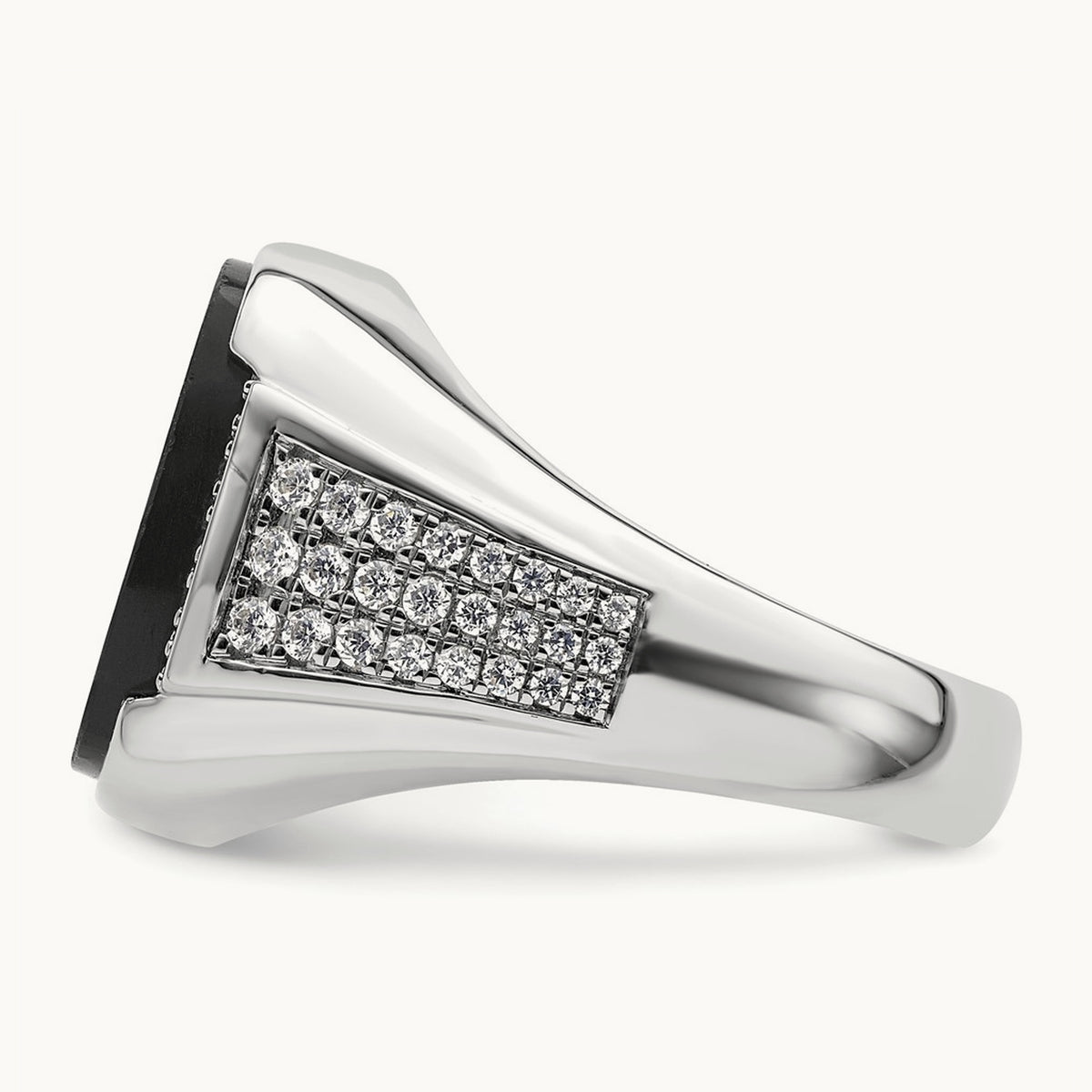Onyx Men's Ring, 0.50 ct tw Lab-Grown Diamond